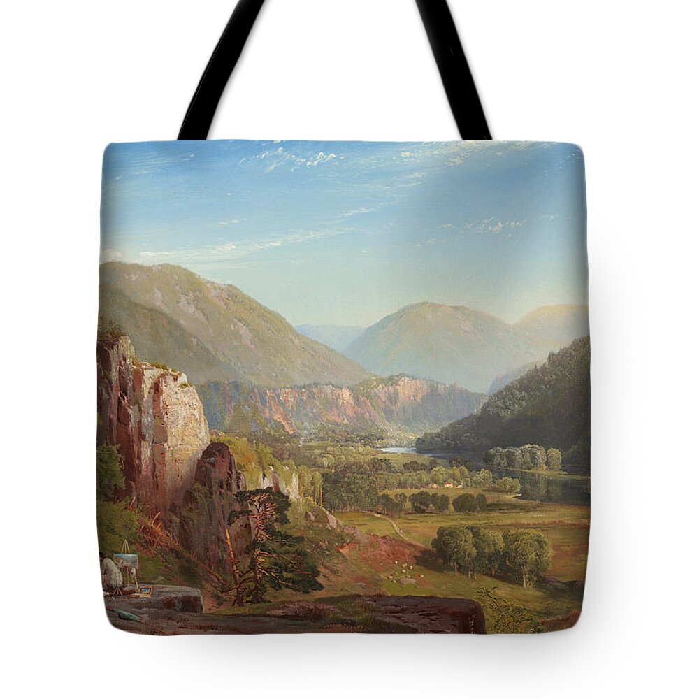 Landscape Tote Bag featuring the painting The Juniata, Evening by Thomas Moran