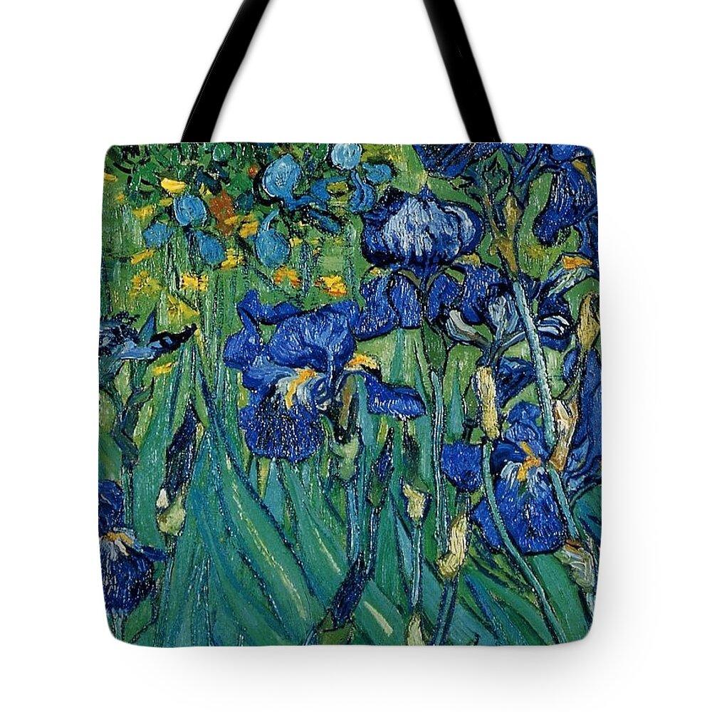 Vincent Van Gogh Iris Detail Tote Bag featuring the painting Vincent Van Gogh Iris detail #4 by MotionAge Designs