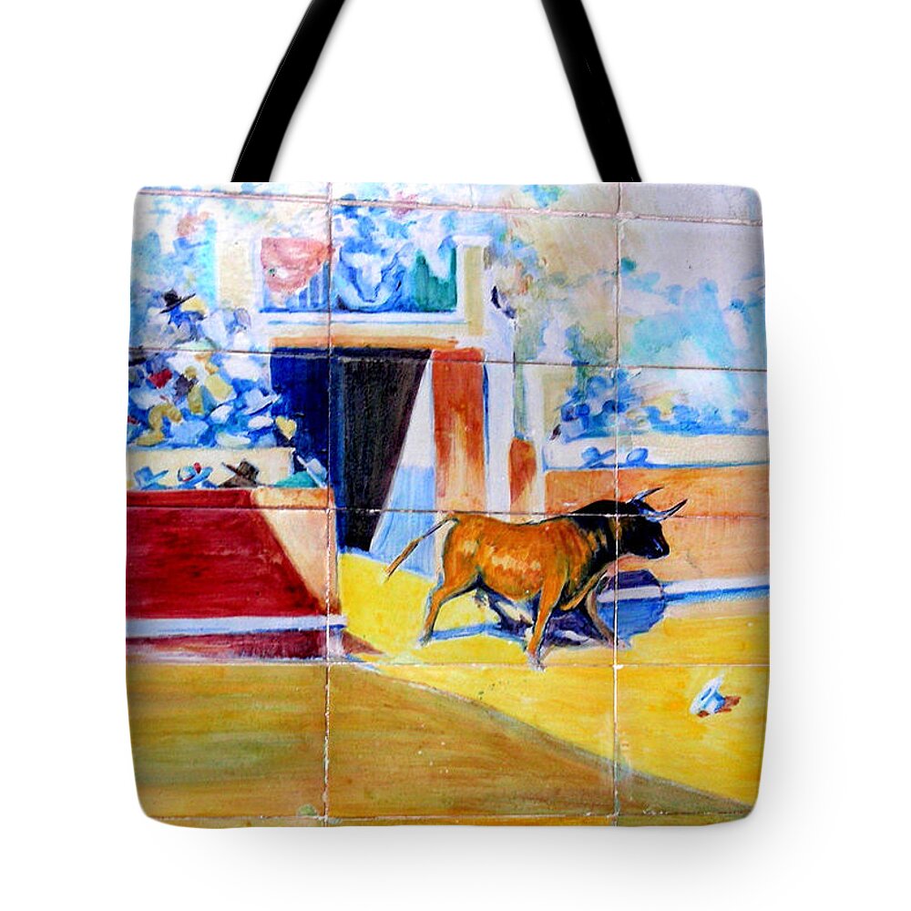 Antique Tote Bag featuring the photograph Antique Tile #30 by Jean Wolfrum