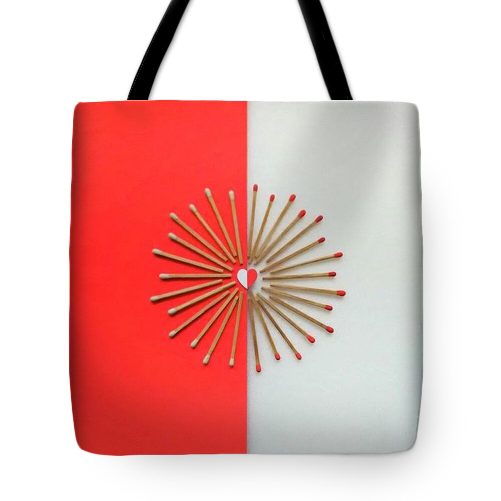 Love Tote Bag featuring the photograph Heart On Fire by Ann Foo