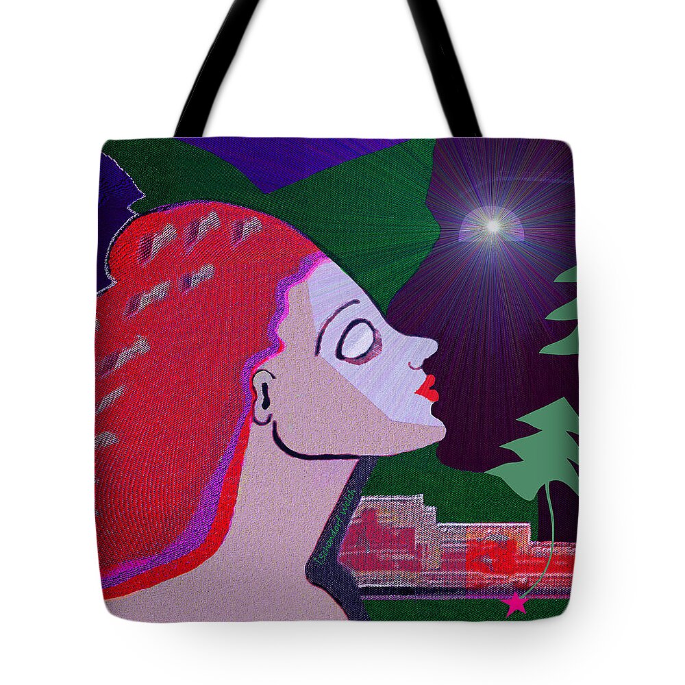 Woman Tote Bag featuring the digital art 319 - Her Eternal Love 2017 by Irmgard Schoendorf Welch