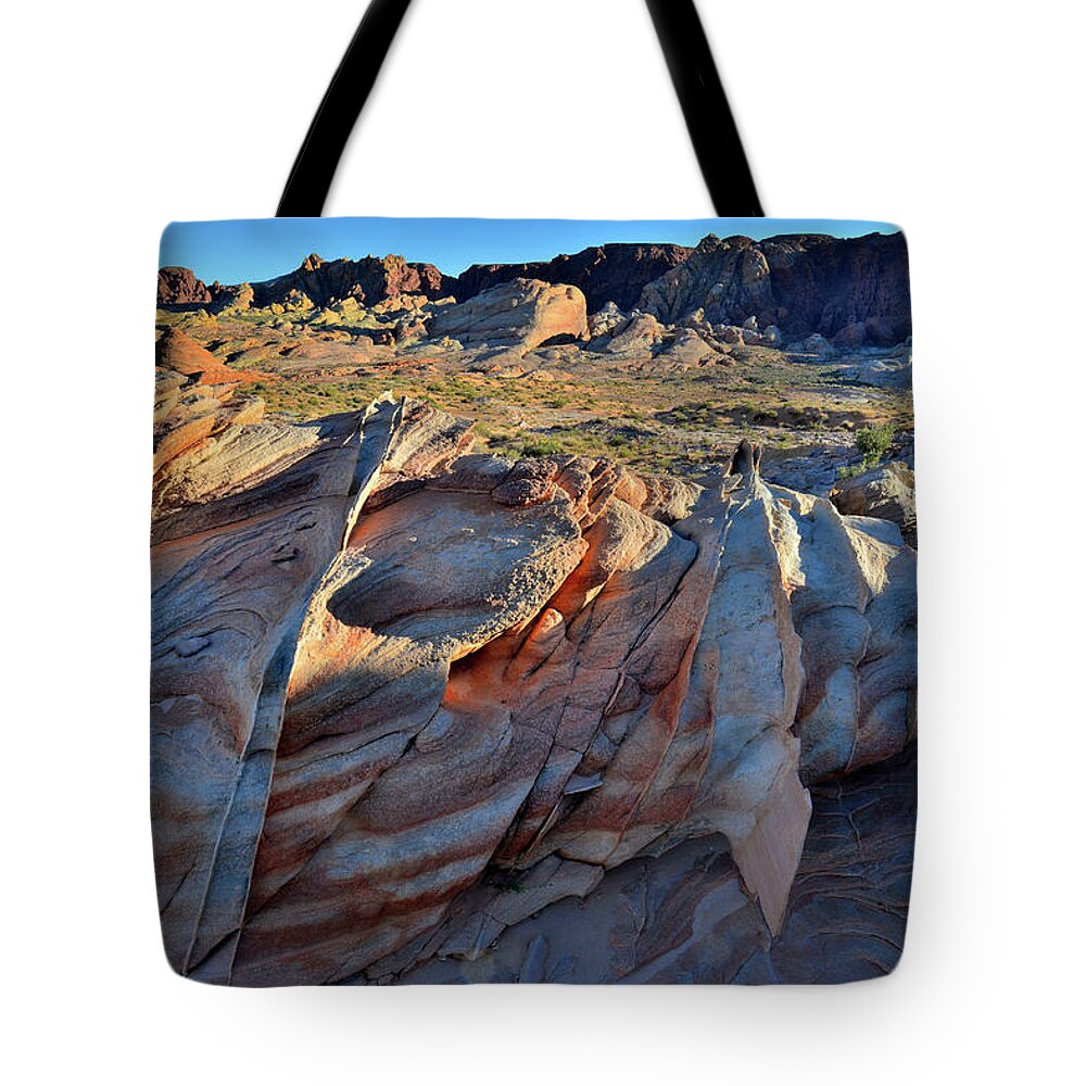 Valley Of Fire State Park Tote Bag featuring the photograph Colorful Sandstone in Valley of Fire #35 by Ray Mathis