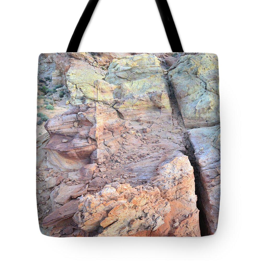 Valley Of Fire State Park Tote Bag featuring the photograph Multicolored Sandstone in Valley of Fire #38 by Ray Mathis