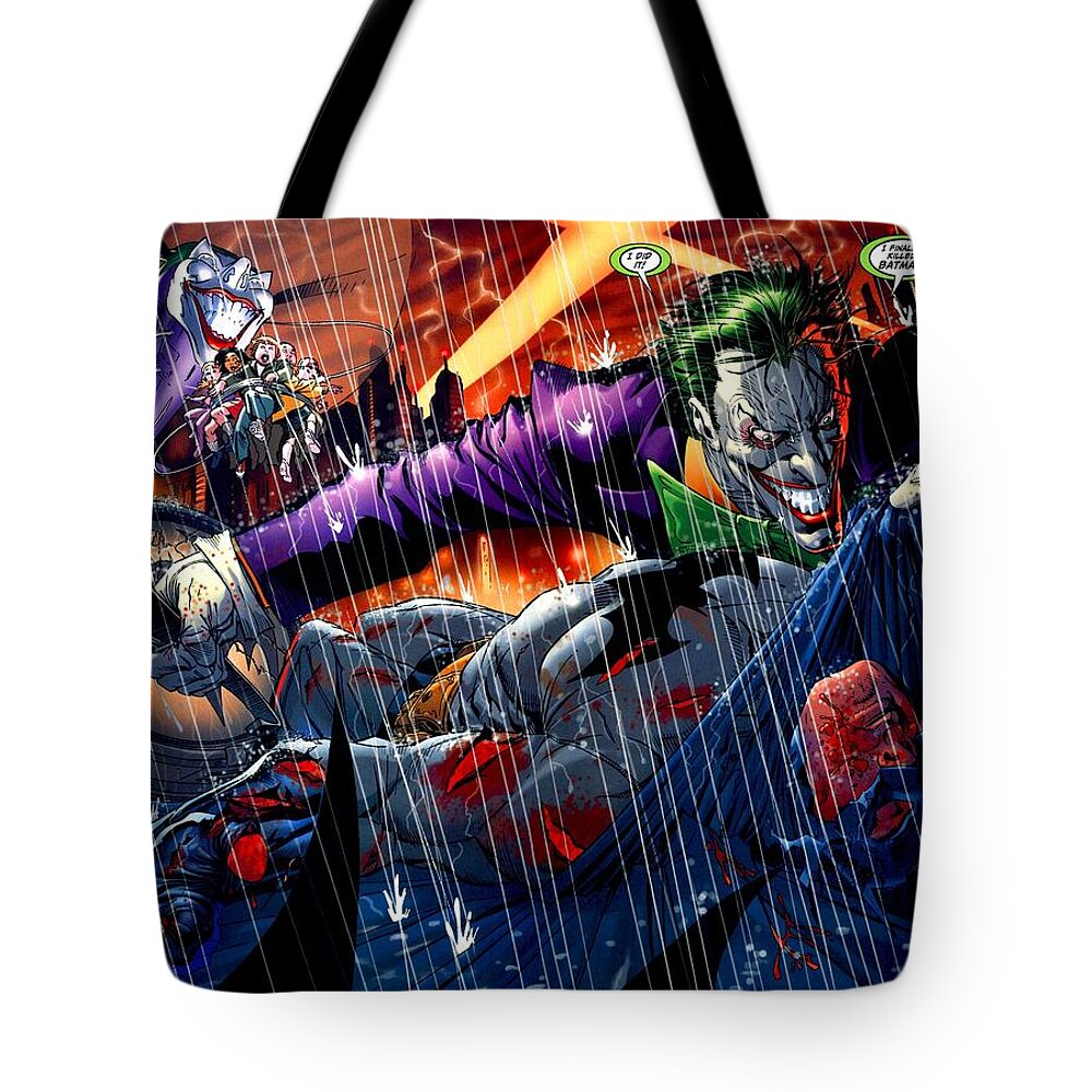 Batman Tote Bag featuring the digital art Batman #38 by Super Lovely
