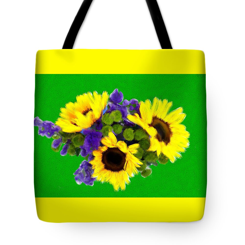 Colors Tote Bag featuring the painting Bunch of Pretty Flowers #4 by Bruce Nutting