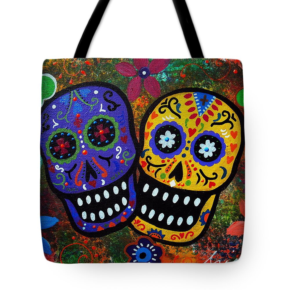 Couple Tote Bag featuring the painting Couple #5 by Pristine Cartera Turkus