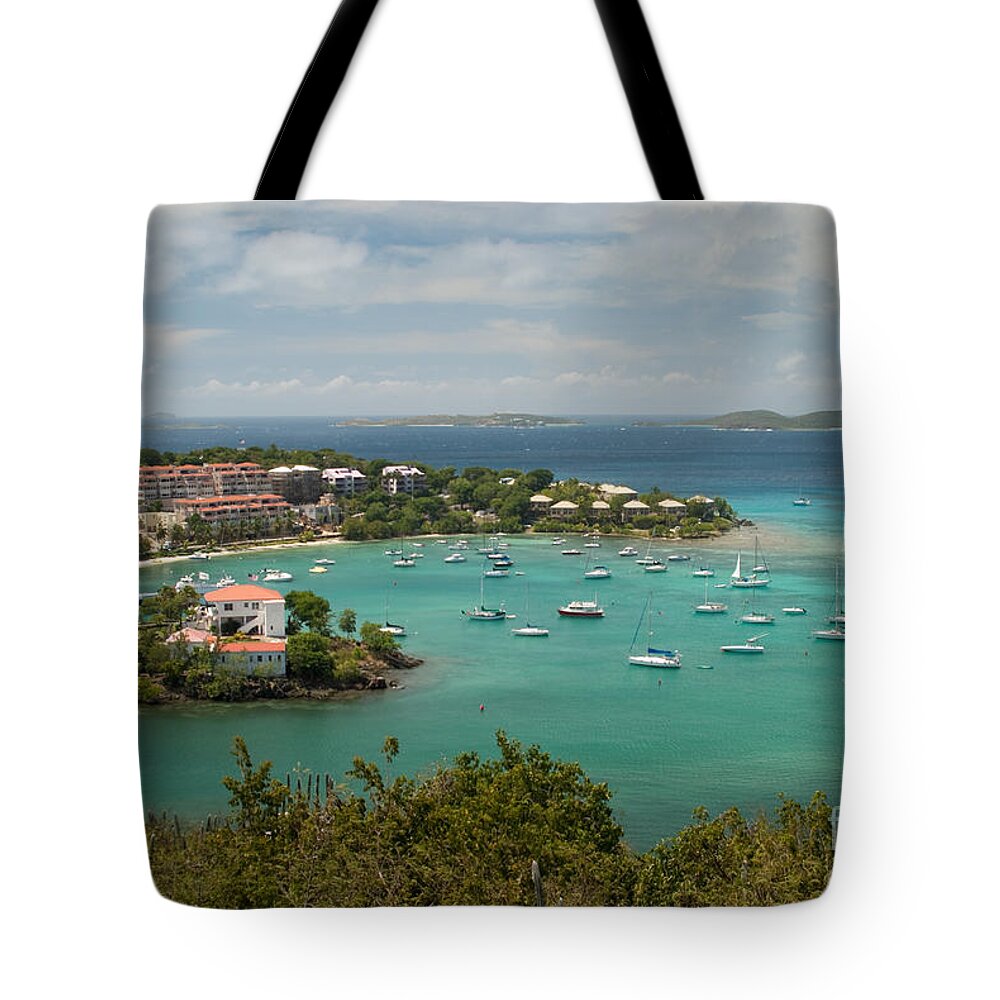 Virgin Islands Tote Bag featuring the photograph Cruz Bay on St John - US Virgin Island #4 by Anthony Totah