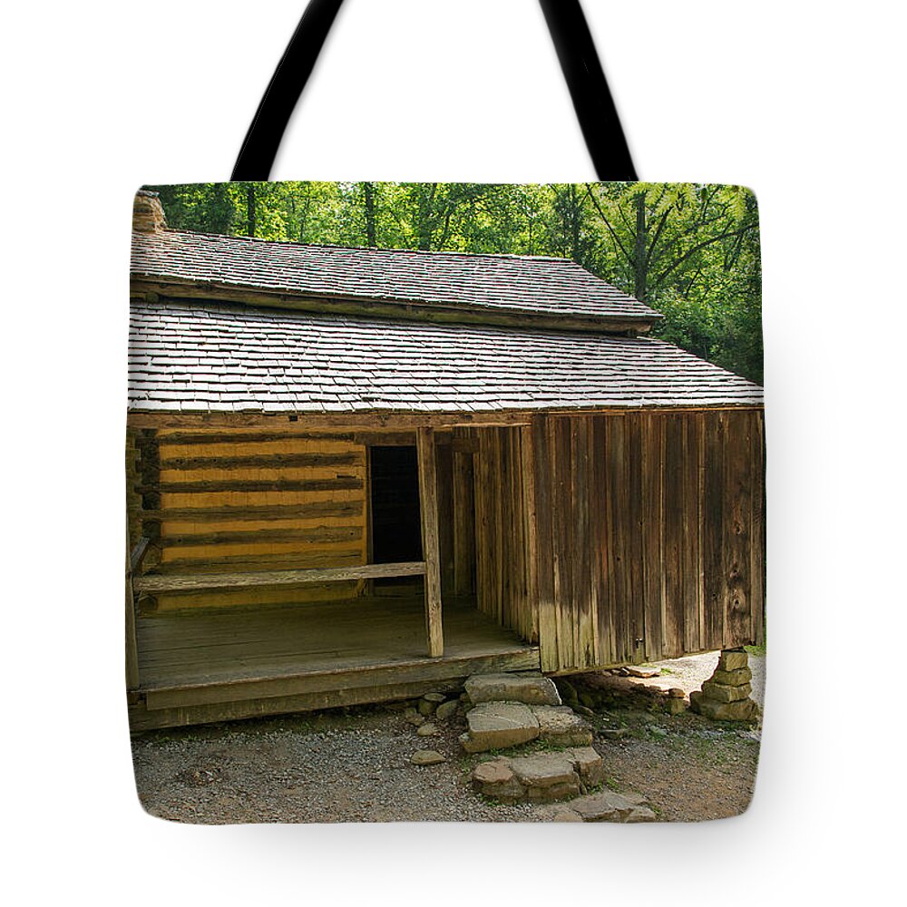 Cades Cove Tote Bag featuring the photograph Elijah Oliver Place by Fred Stearns