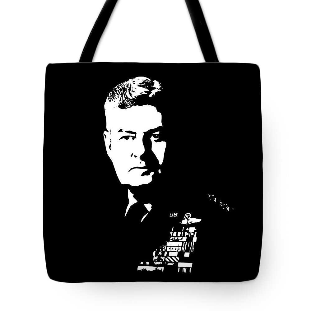 Curtis Lemay Tote Bag featuring the digital art General Curtis Lemay by War Is Hell Store
