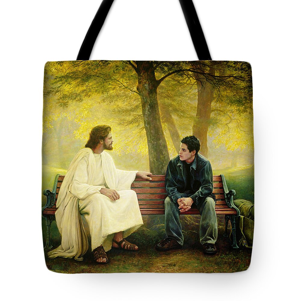 Jesus Tote Bag featuring the painting Lost and Found #4 by Greg Olsen