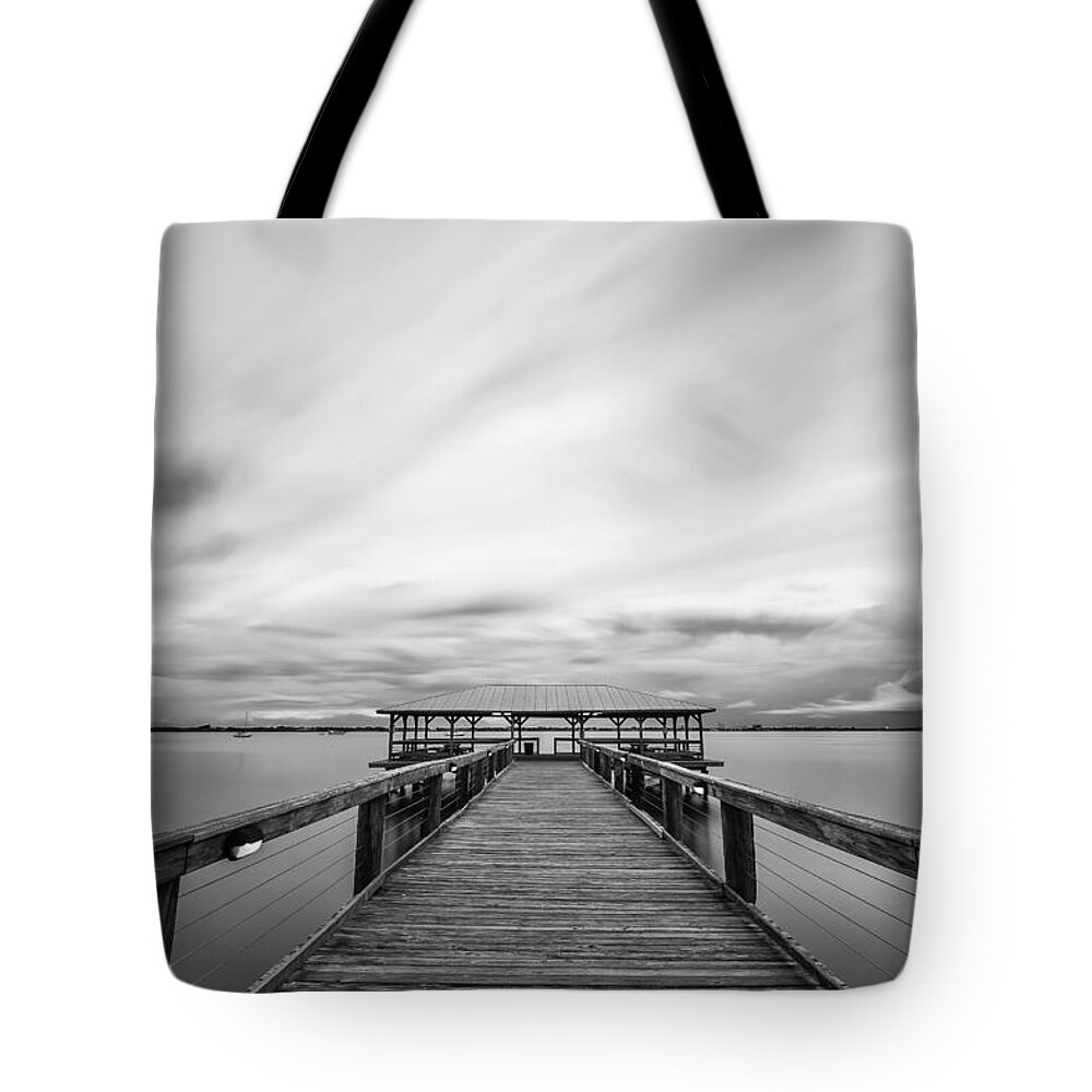 Melbourne Beach Pier Tote Bag featuring the photograph Melbourne Beach Pier Sunset #4 by Stefan Mazzola