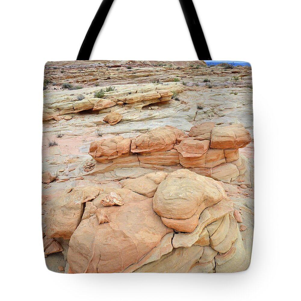 Valley Of Fire State Park Tote Bag featuring the photograph Multicolored Cropping in Valley of Fire #4 by Ray Mathis