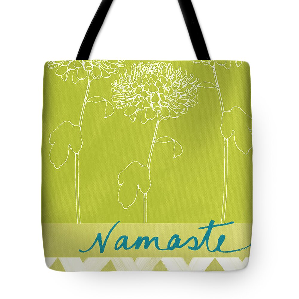 Namaste Tote Bag featuring the painting Namaste by Linda Woods
