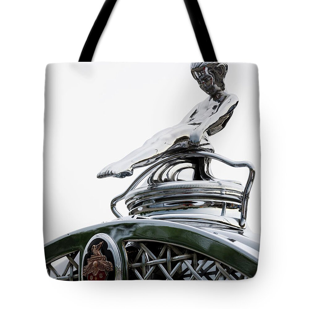 Packard Tote Bag featuring the photograph Packard Hood Ornament #4 by Dennis Hedberg