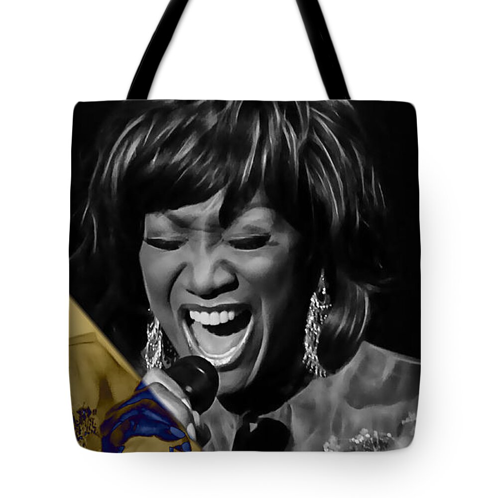 Patti Labelle Tote Bag featuring the mixed media Patti LaBelle Collection #7 by Marvin Blaine