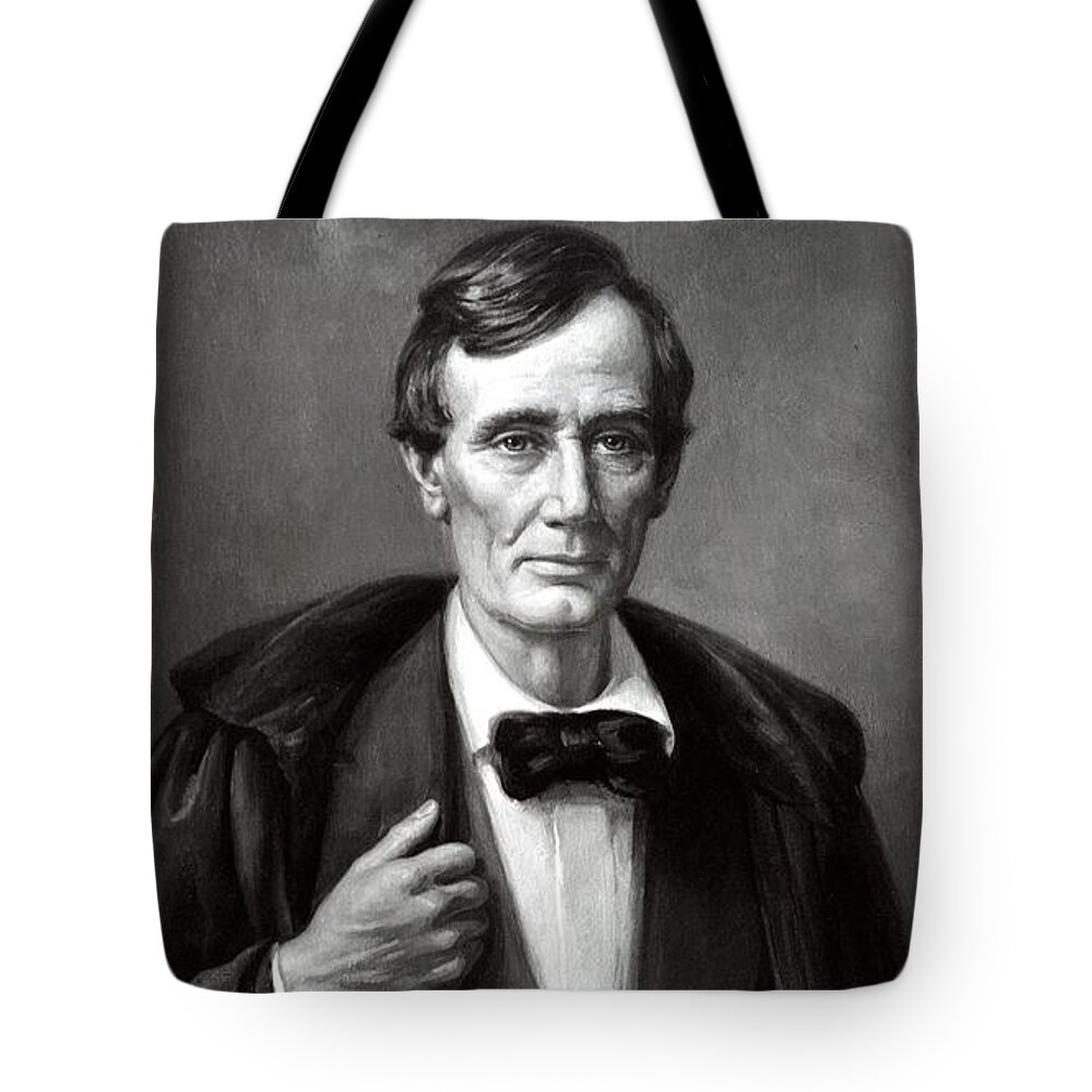American History Tote Bag featuring the mixed media President Lincoln by War Is Hell Store
