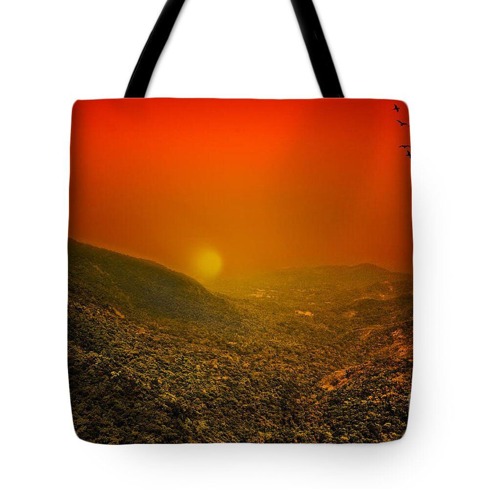 Sunset Tote Bag featuring the photograph Sunset #4 by Charuhas Images