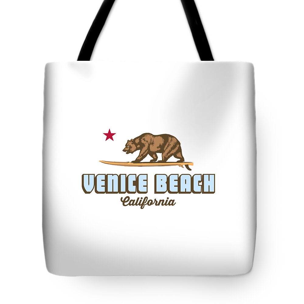 Venice Beach Tote Bag featuring the digital art Venice Beach LA. #4 by Lerak Group LLC