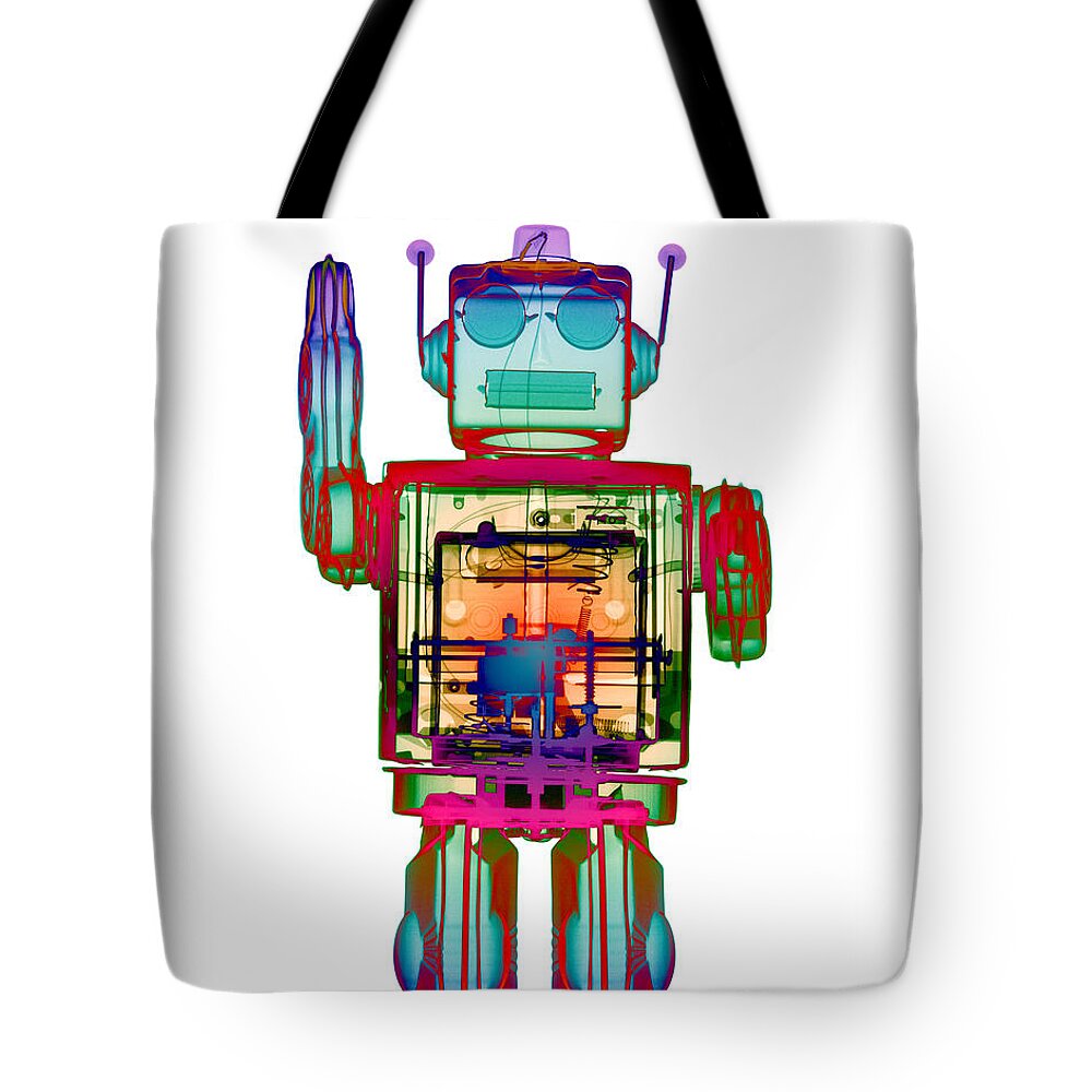 X-ray Art Tote Bag featuring the photograph 4N0D3 X-ray Robot Art by Roy Livingston