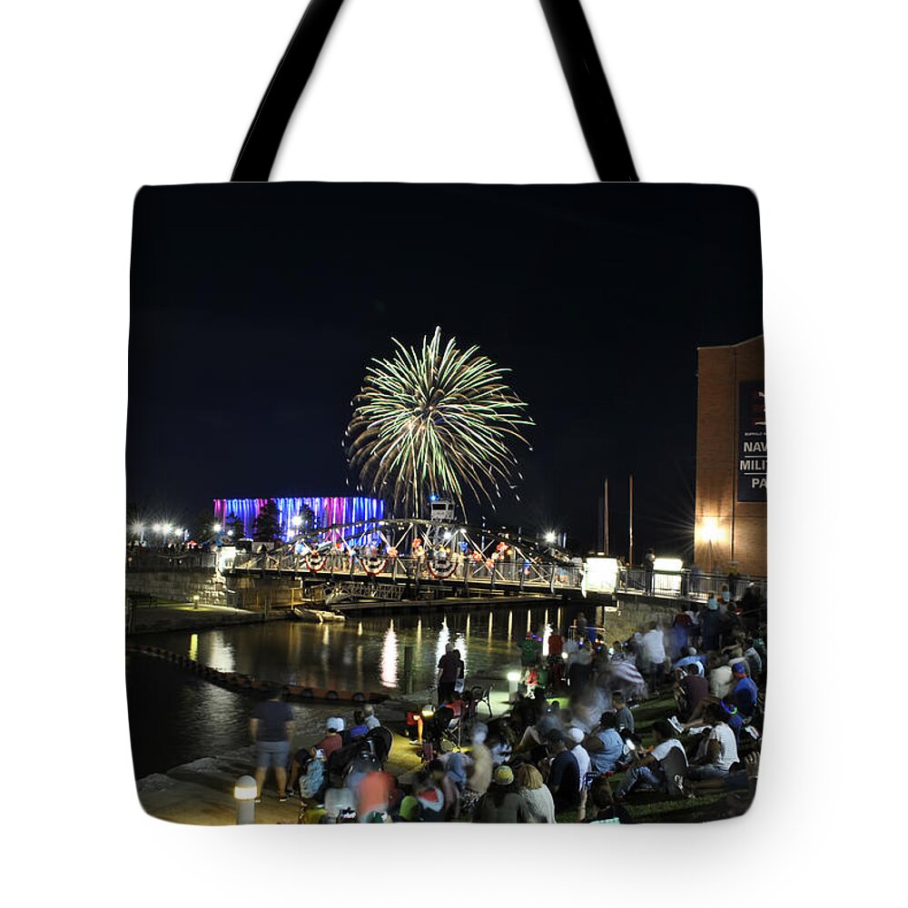 4th Of July Tote Bag featuring the photograph 4th Of July 2017 Canalside Buffalo NY 04 by Michael Frank Jr