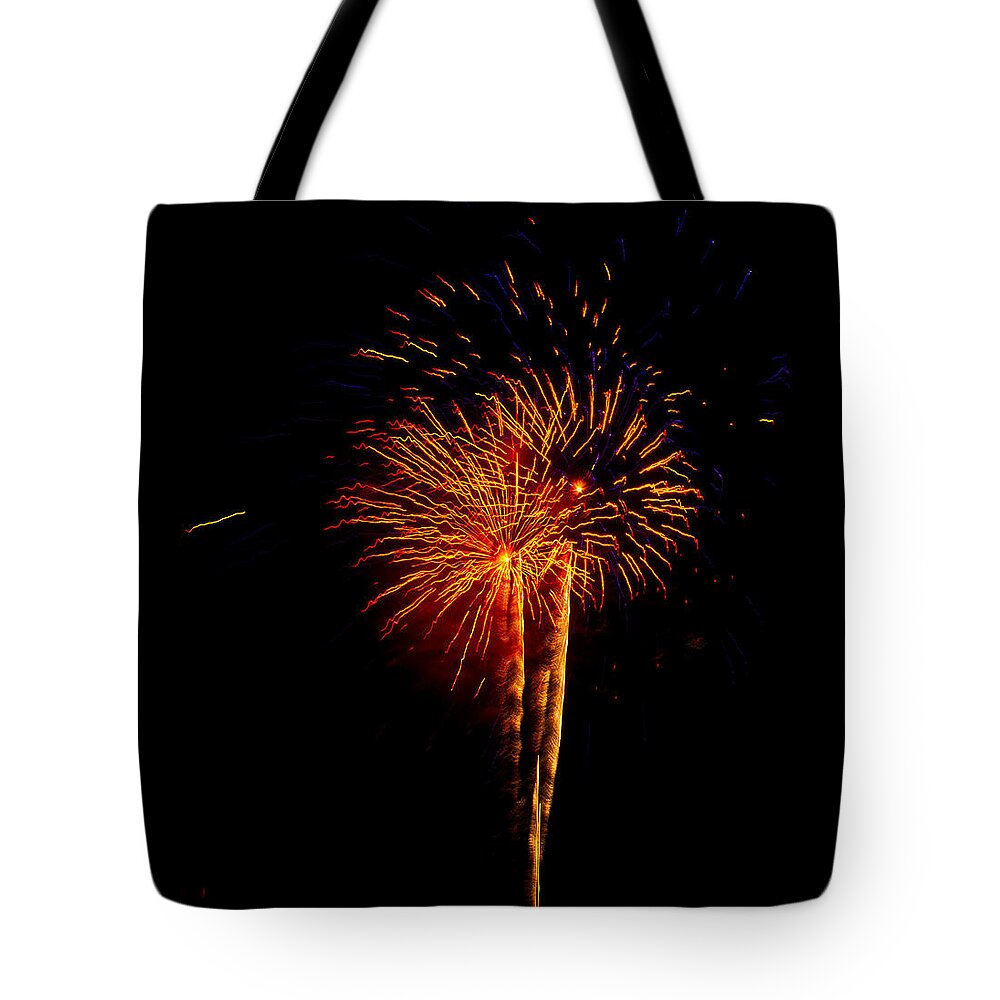 Fireworks Tote Bag featuring the photograph 4th of July by Bill Barber