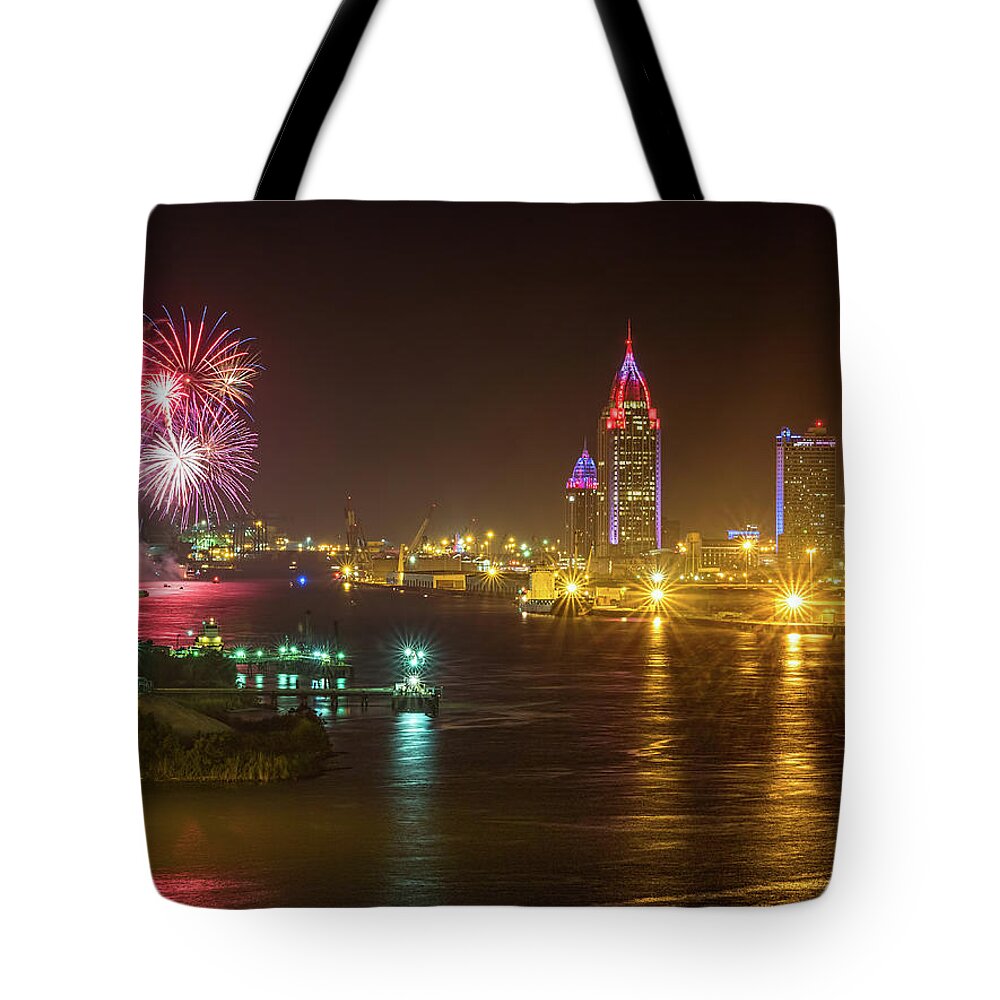 Alabama Tote Bag featuring the photograph 4th of July in Mobile by Brad Boland