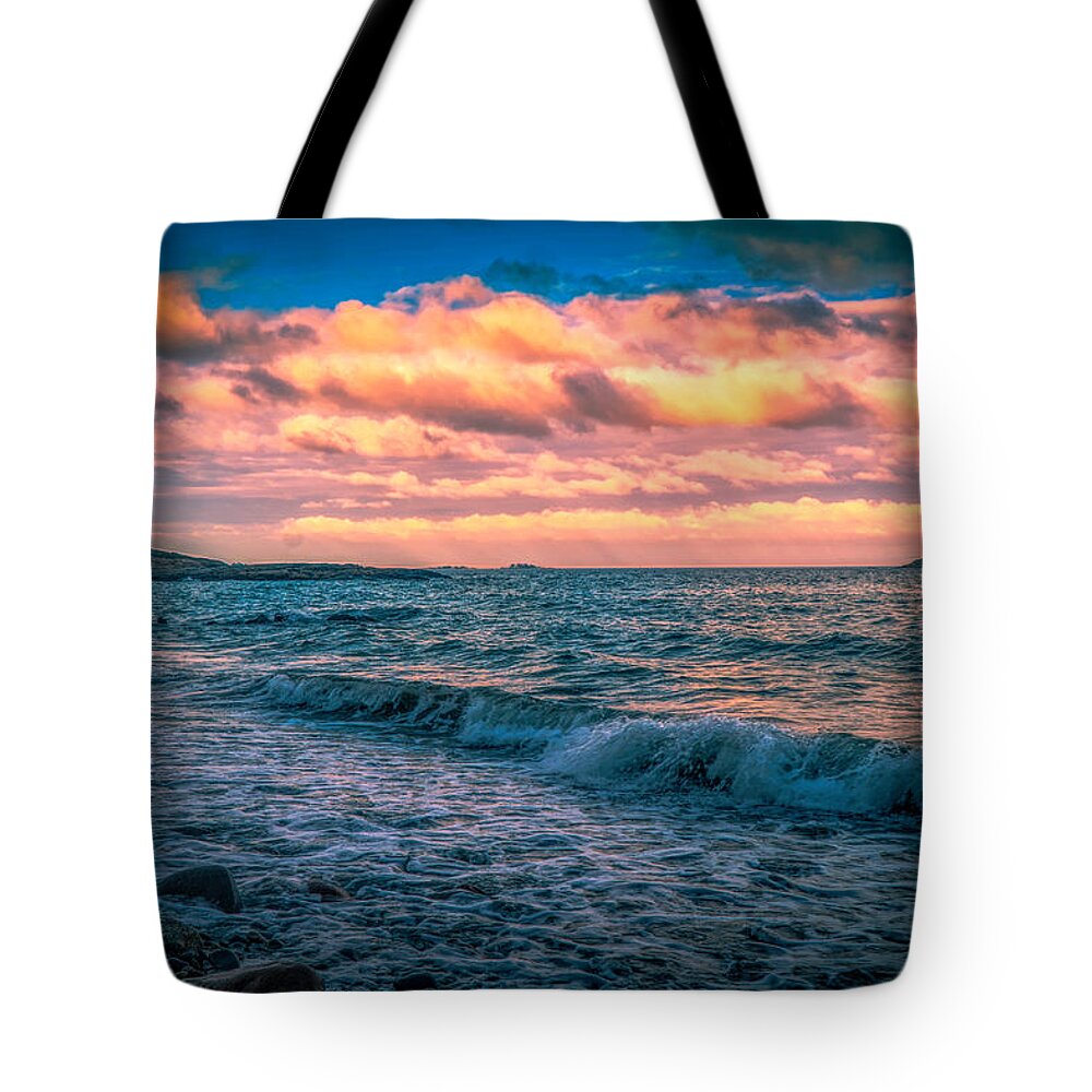 Atlantic Sunset Tote Bag featuring the photograph Atlantic sunset #5 by Lilia S