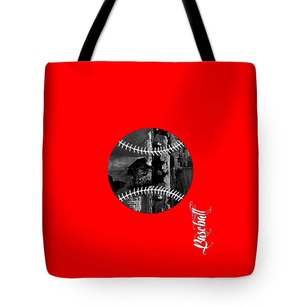 Baseball Tote Bag featuring the mixed media Baseball Collection #5 by Marvin Blaine