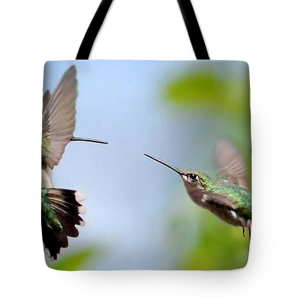 Hummingbird Tote Bag featuring the digital art Hummingbird #5 by Super Lovely