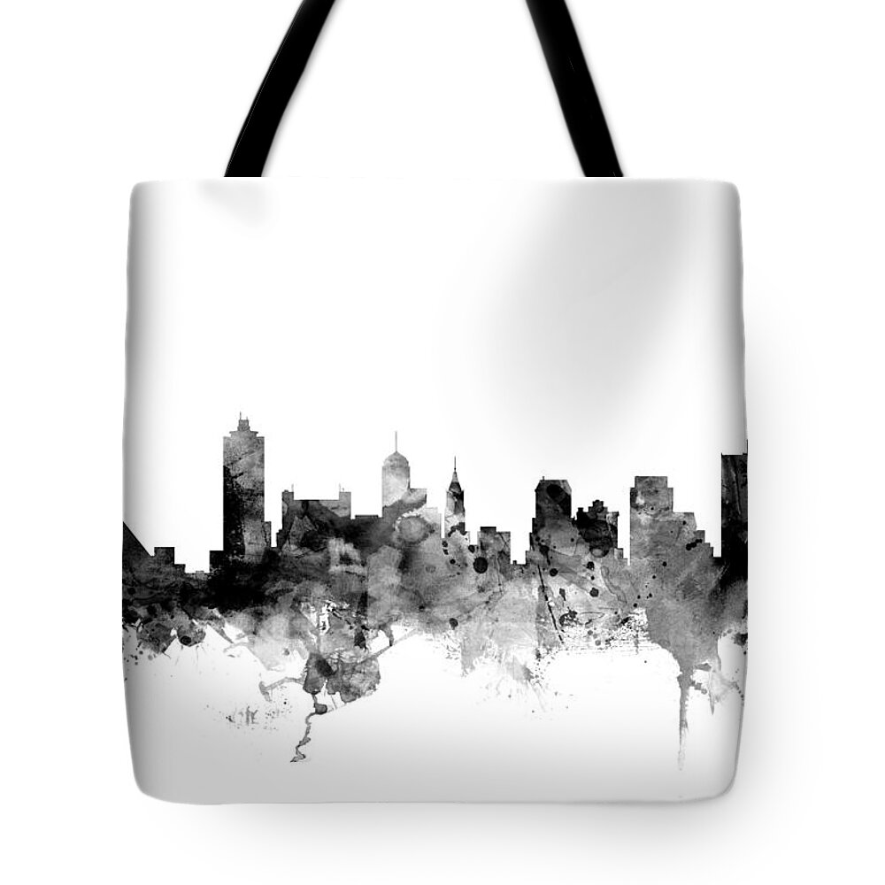 United States Tote Bag featuring the digital art Memphis Tennessee Skyline by Michael Tompsett