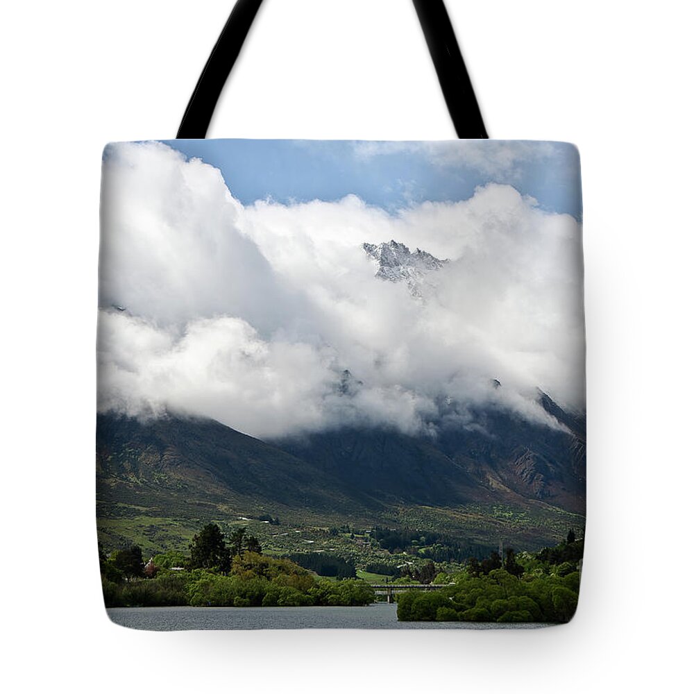 Queenstown Tote Bag featuring the photograph Queenstown New Zealand. Remarkable ranges and lake Wakatipu. #5 by Yurix Sardinelly
