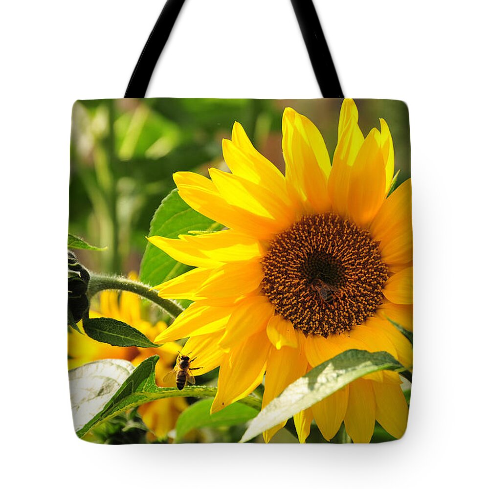 Sunflower Tote Bag featuring the digital art Sunflower #5 by Super Lovely