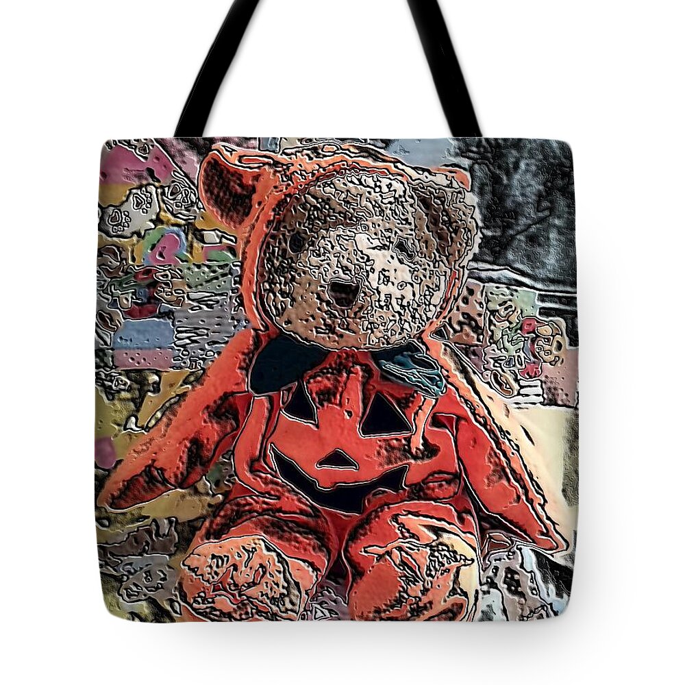 Stuffed Animal Tote Bag featuring the digital art Teddy Bear #5 by Belinda Cox