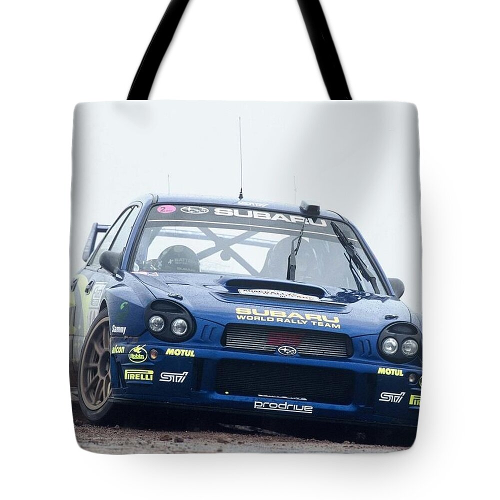 Wrc Racing Tote Bag featuring the digital art WRC Racing #5 by Super Lovely