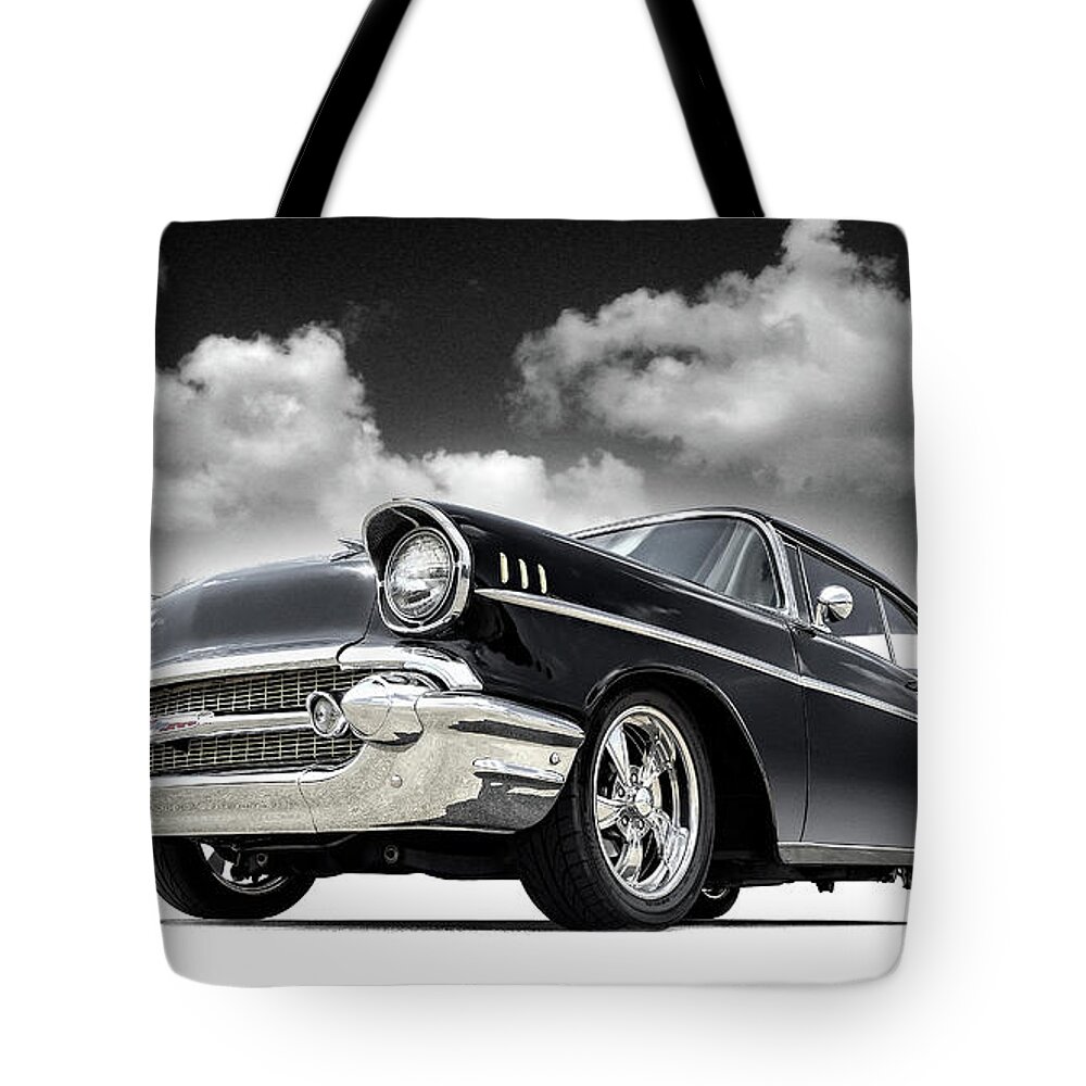 Car Tote Bag featuring the digital art 57 Chevy by Douglas Pittman