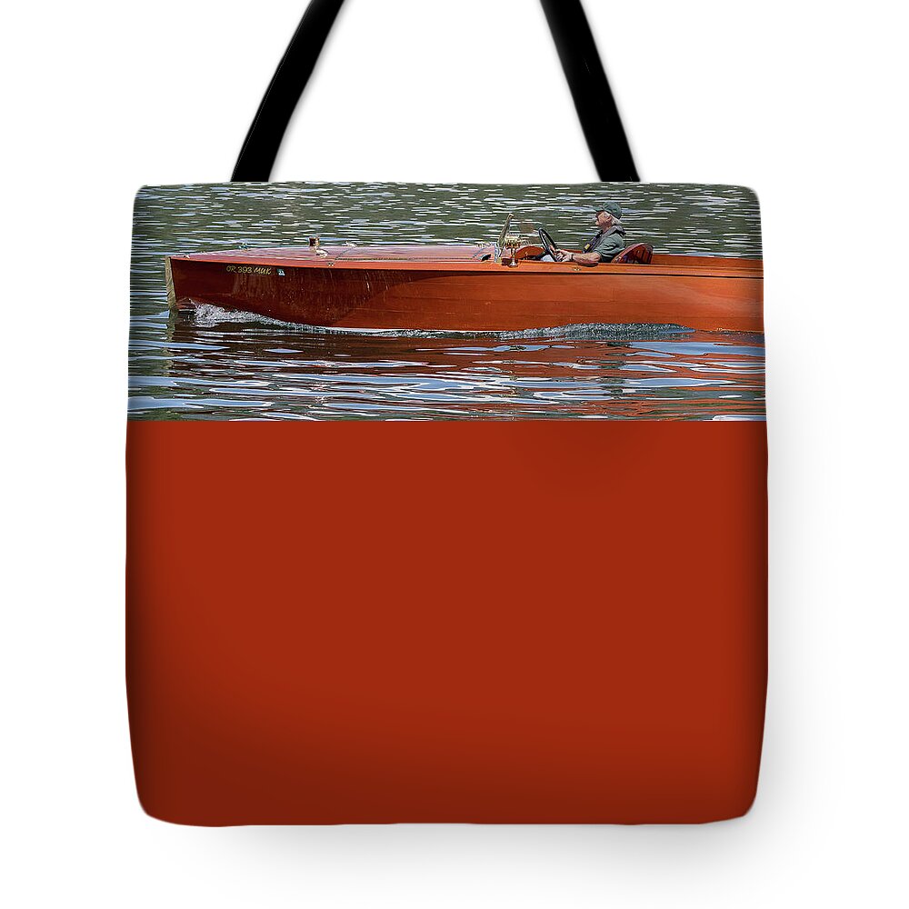 Riva Tote Bag featuring the photograph Riva Aquarama - use discount code SGVVMT at check out by Steven Lapkin