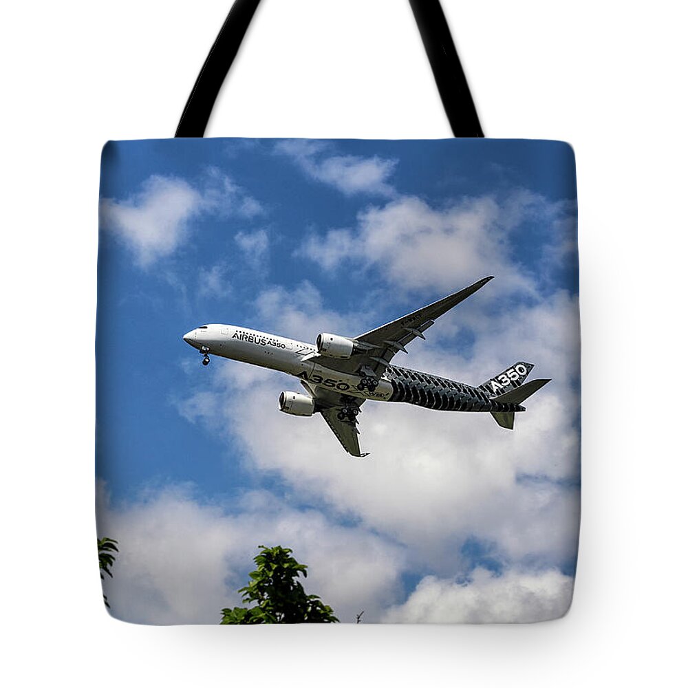 Transportation Tote Bag featuring the photograph Airbus A350 by Shirley Mitchell