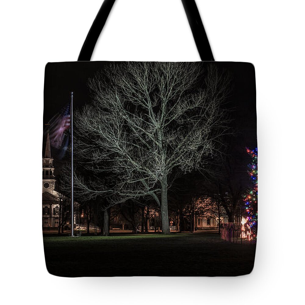 Christmas Tote Bag featuring the photograph Guilford, Connecticut. #1 by New England Photography