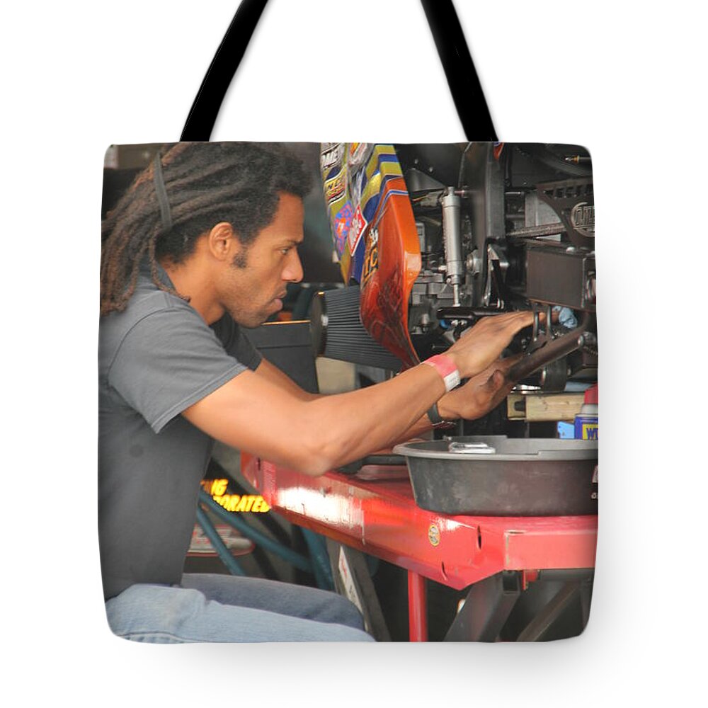 Motorcycle Tote Bag featuring the photograph DME Terence Angela #6 by Jack Norton
