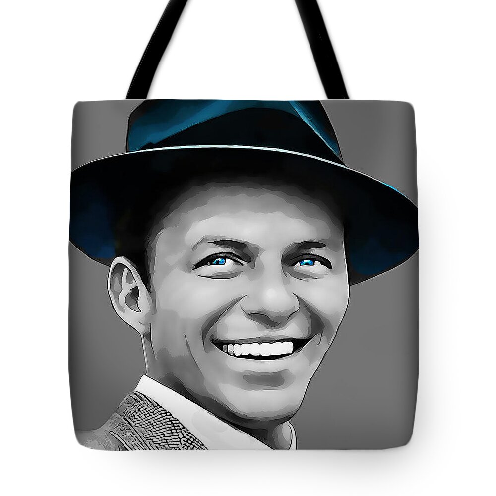Frank Sinatra Tote Bag featuring the mixed media Frank Sinatra #6 by Marvin Blaine