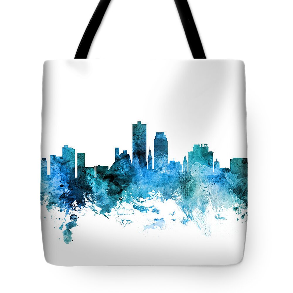 United States Tote Bag featuring the digital art Knoxville Tennessee Skyline by Michael Tompsett