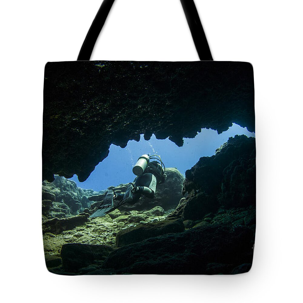 Mediterranean Tote Bag featuring the photograph Mediterranean sea caves #6 by Hagai Nativ