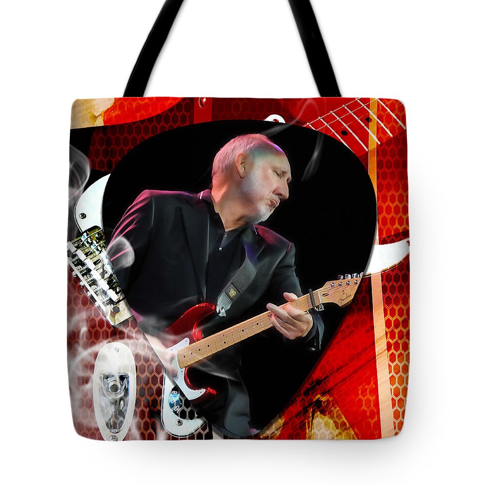 Pete Townshend Tote Bag featuring the mixed media Pete Townshend Art #6 by Marvin Blaine