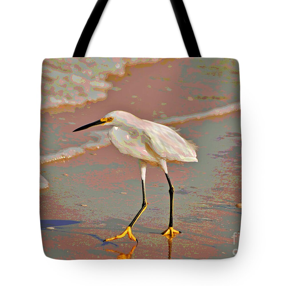 Snowy Egret Tote Bag featuring the photograph 6- Snowy Egret by Joseph Keane