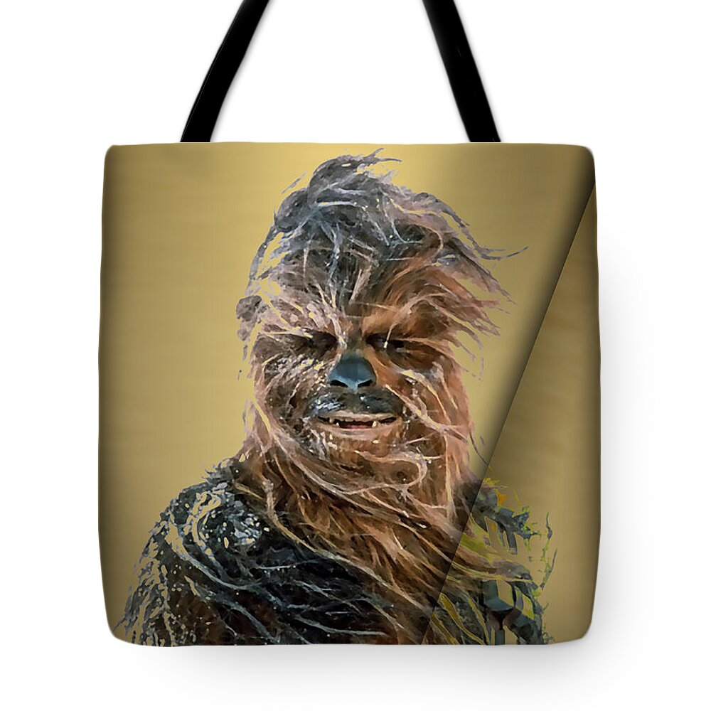Chewbacca Tote Bag featuring the mixed media Star Wars Chewbacca Collection #6 by Marvin Blaine
