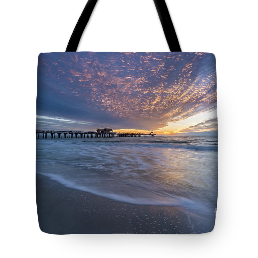 Naples Tote Bag featuring the photograph Sunset Naples Pier Florida #6 by Hans- Juergen Leschmann