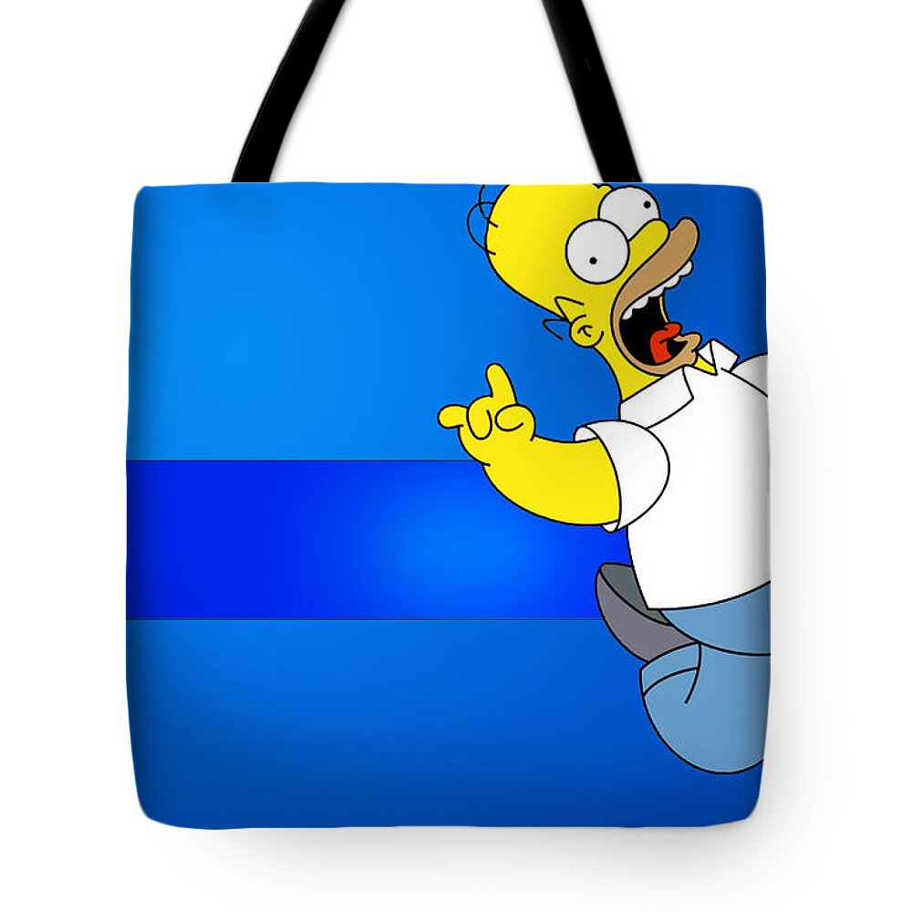The Simpsons Tote Bag featuring the digital art The Simpsons #6 by Super Lovely