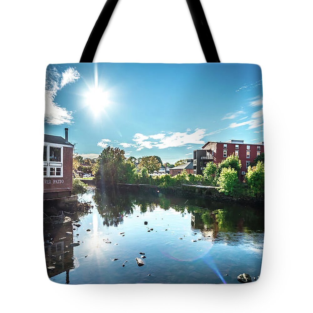 Town Tote Bag featuring the photograph Westerly is a town on the southwestern shoreline of Washington C #6 by Alex Grichenko
