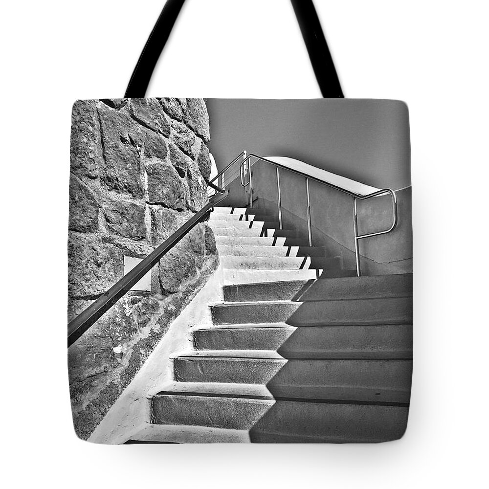 Black And White Tote Bag featuring the photograph 60/40 by Brad Hodges
