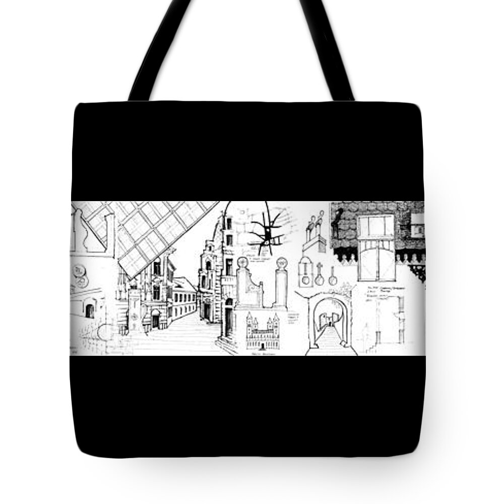 Sustainability Tote Bag featuring the drawing 6.22.Hungary-3-detail-d by Charlie Szoradi